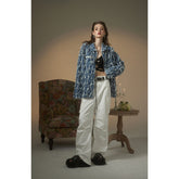 Unisex Jacket Retro Workwear Denim Jacket Loose Spring and Autumn Coat